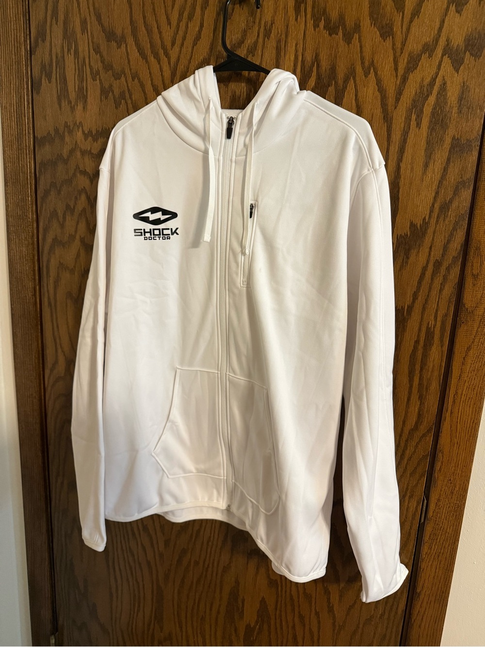 Shock Doctor Men's White Full-Zip Hoodie with Hood
